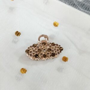 Golden Brown Crystal Hair Claw Clip