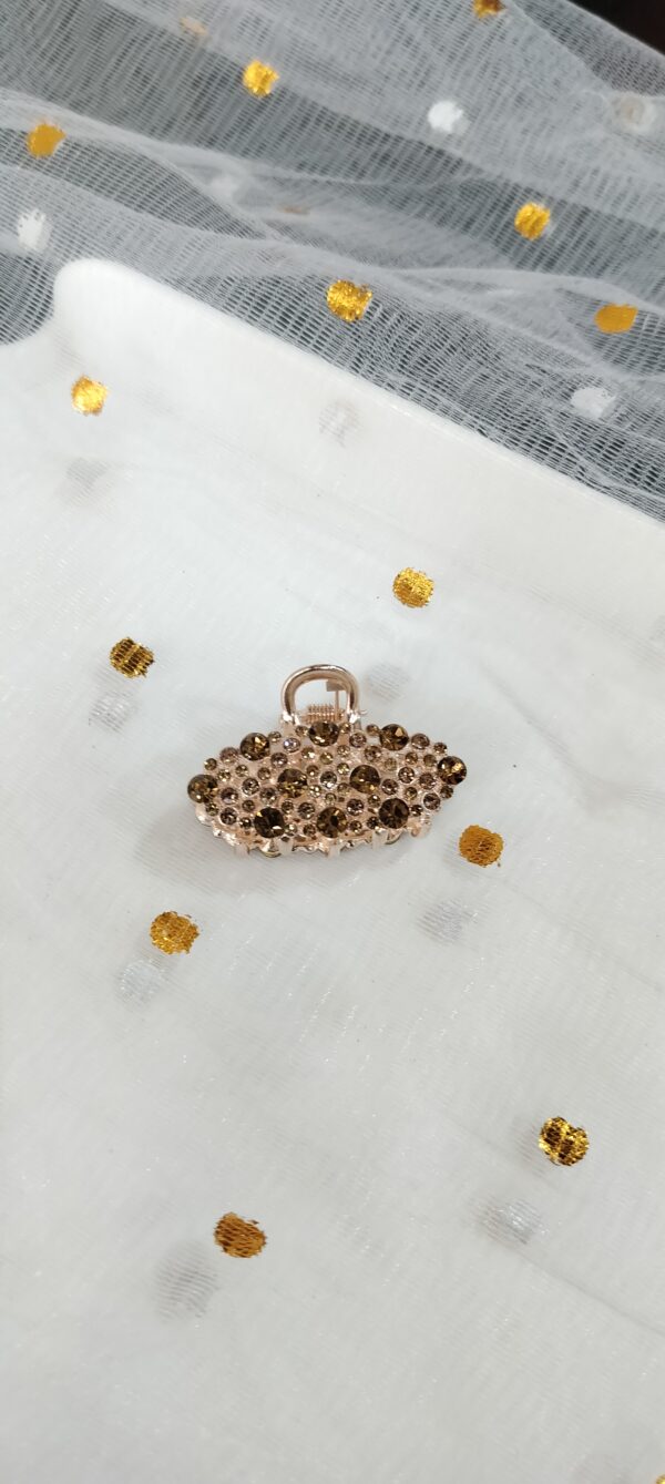 Golden Brown Crystal Hair Claw Clip