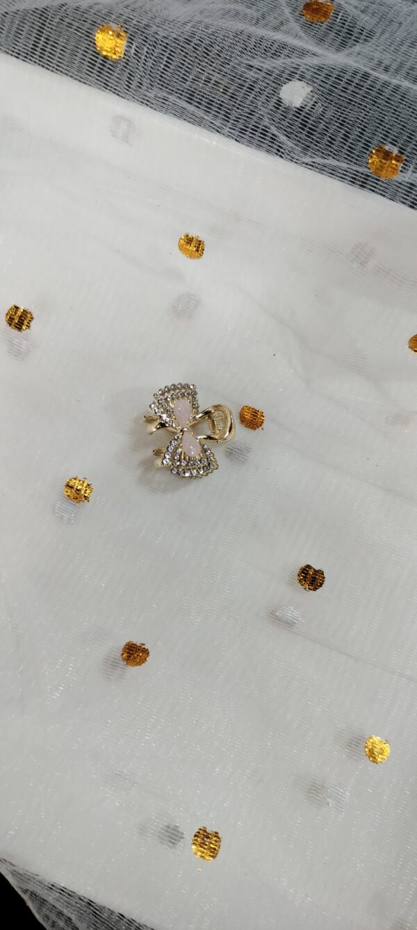 Blush Pink Bow Crystal Hair Clutcher