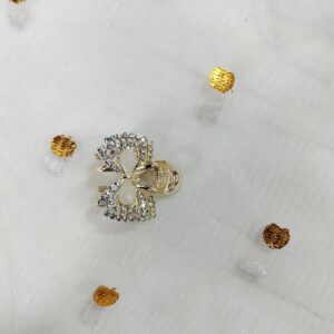 Ivory Bow Crystal Hair Clutcher