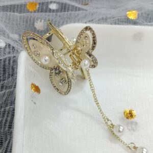 Golden Butterfly Pearl hair Clutcher