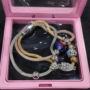 Trio Charm Mesh Bracelet