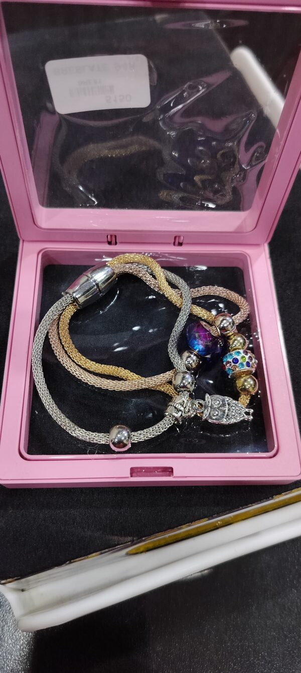 Trio Charm Mesh Bracelet