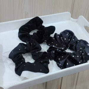 Elegant Starry Black Scrunchie